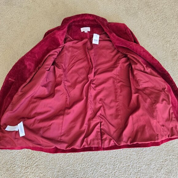 NWT Loft Corduroy Blazer Burgundy Red - Picture 5 of 7